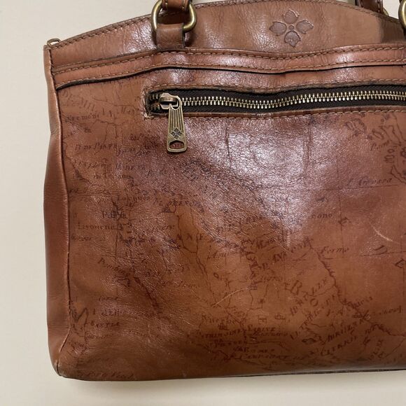 Vintage Patricia Nash Map Signature Design Leather Handbag Purse Shoulder Bag - Picture 2 of 16